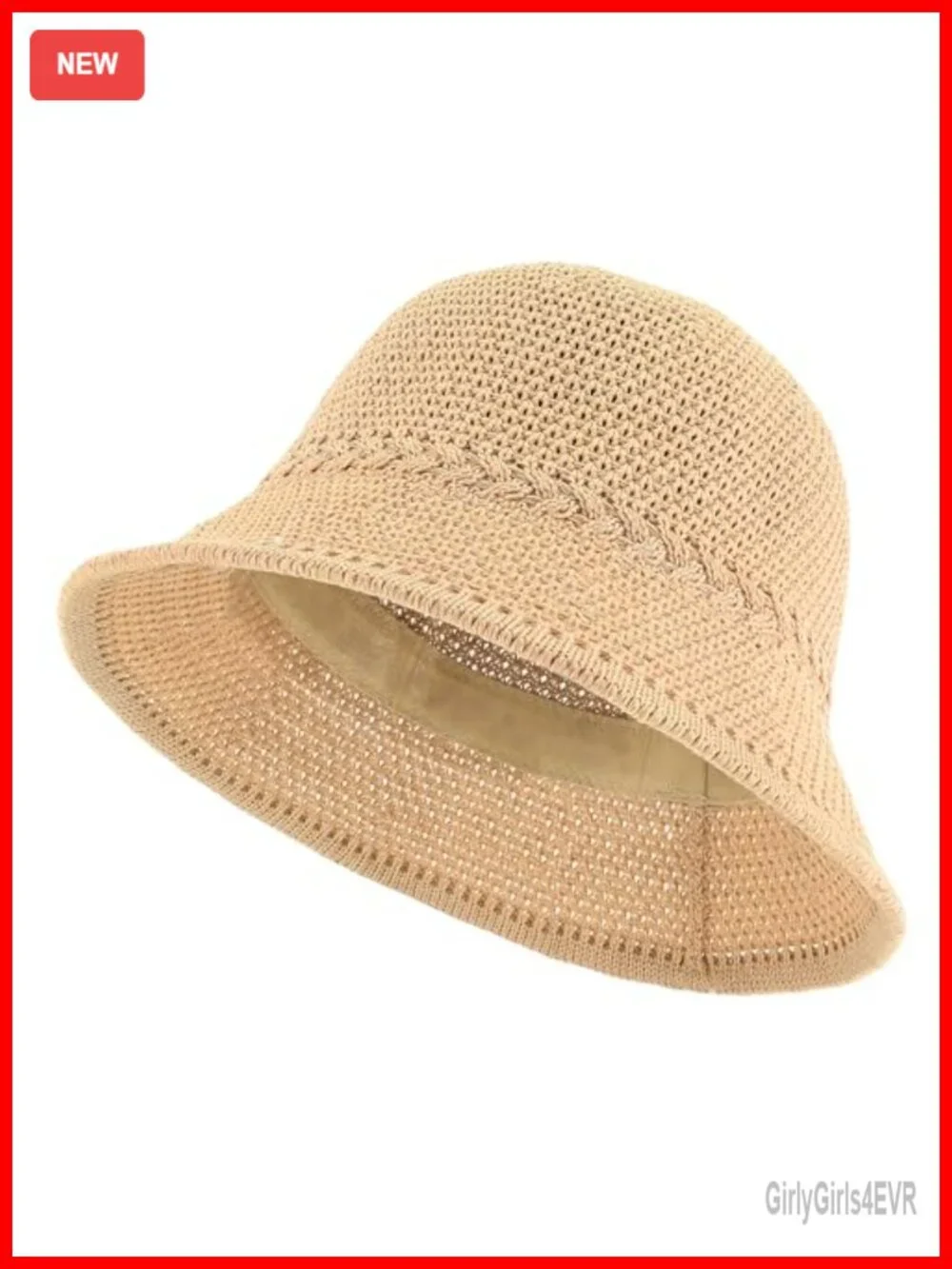 Lightweight Packable Faux Straw Crochet Bucket Hat